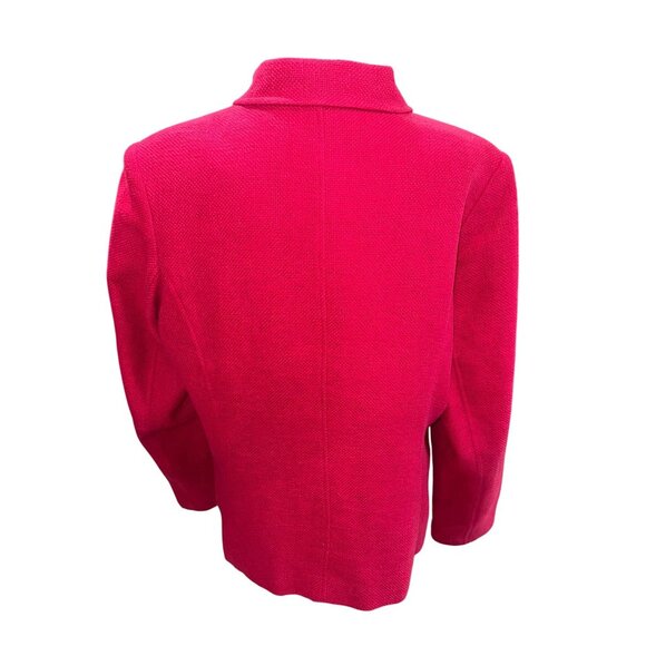 Tribeca Studio Red Blazer Jacket Sz 14 Linen Cotton Blend Sustainable Officewear - Picture 2 of 9